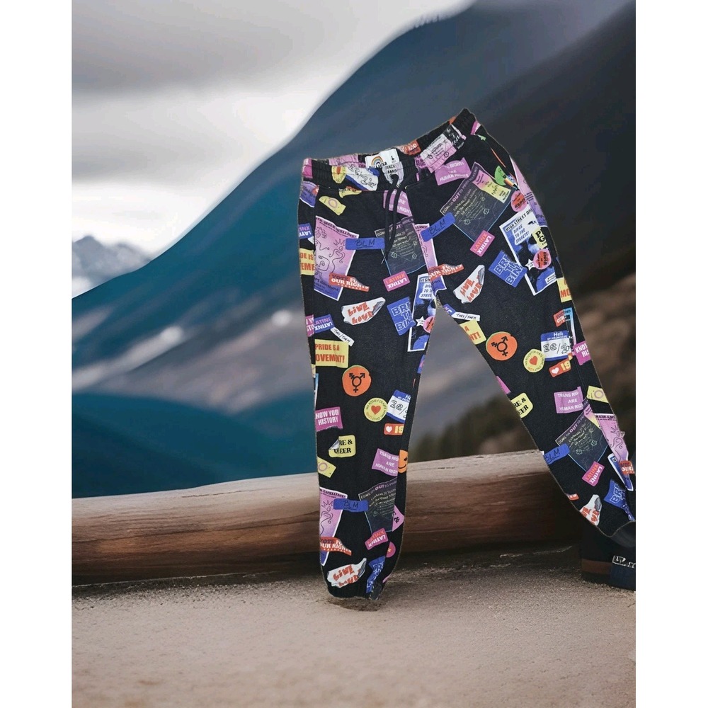 Hollister Pants Joggers L LGBT Lesbian Gay‎ Bisexual Trans LOVE Pride Rainbow